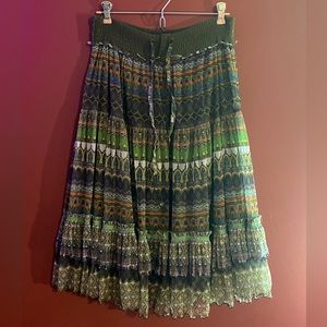 Boho/Alternative Midi Skirt- Adjustable size